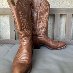 Tony Lama Brown Western Cowboy Boots